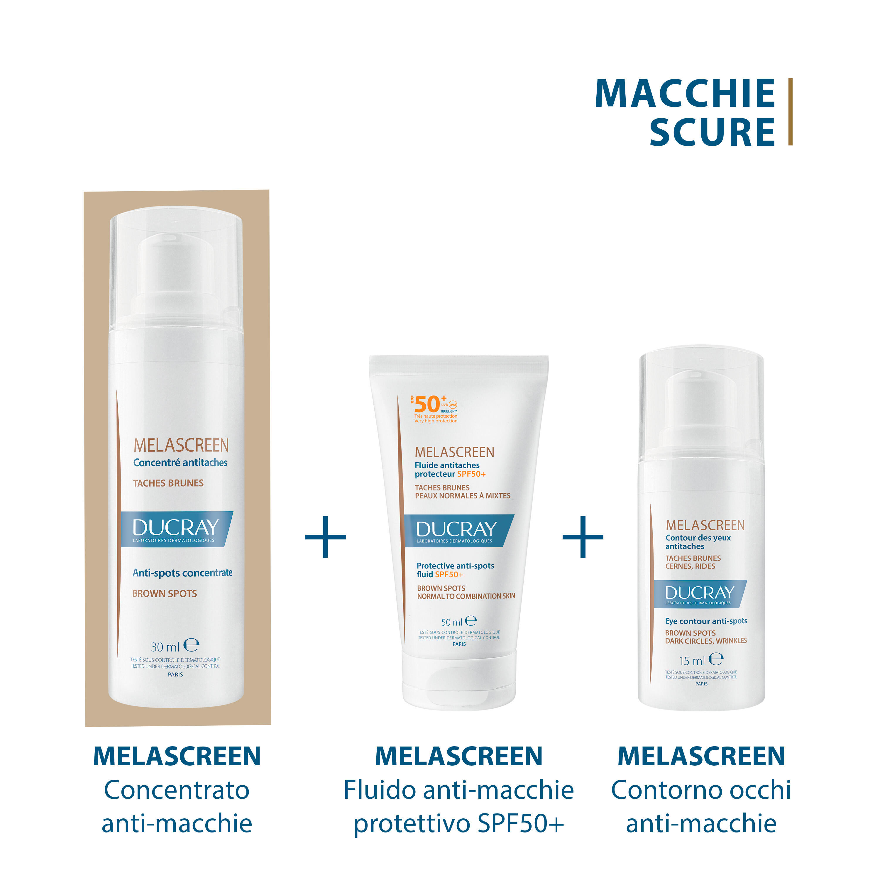 Ducray Melascreen - Fluido Anti-Macchie Protettivo SPF50+ Viso 50 ml