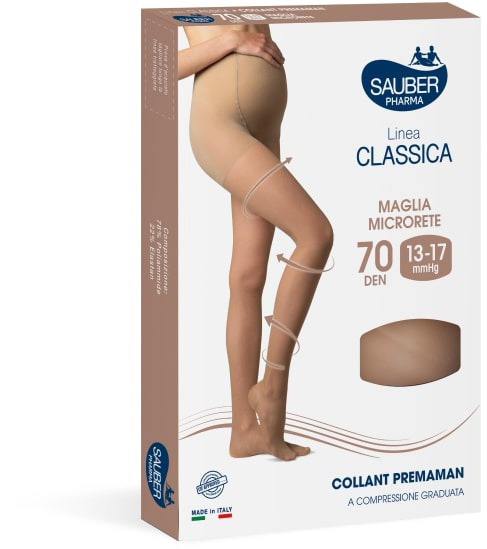 Sauber Linea Classica Collant Pre-maman 70 Den Colore Neutro Beige Taglia 3
