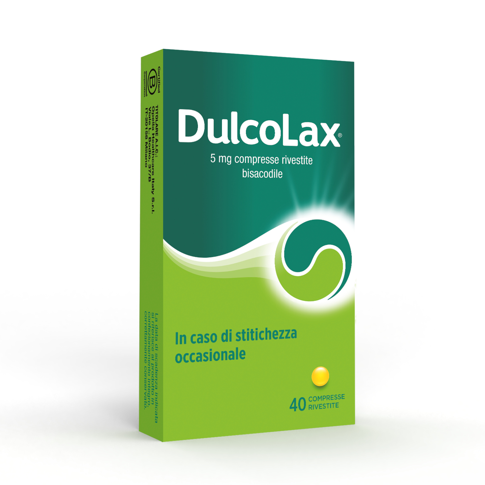 Dulcolax 5 mg - Lassativo Ad Azione Rapida Contro La Stitichezza Occasionale 40 Compresse Rivestite