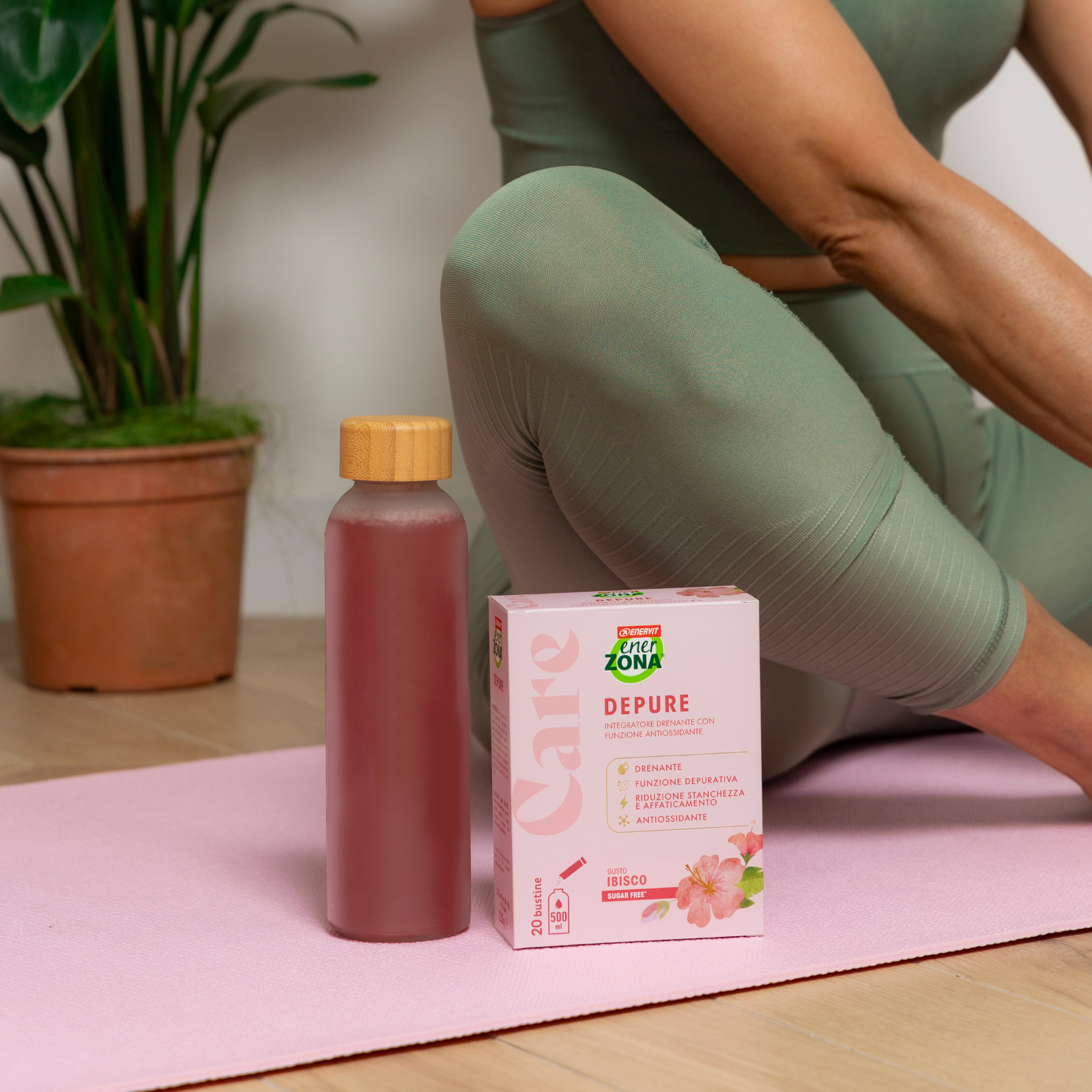 ENERZONA CARE DEPURE per il drenaggio dei liquidi, ad azione antiossidante e depurativa - 20 BUSTINE