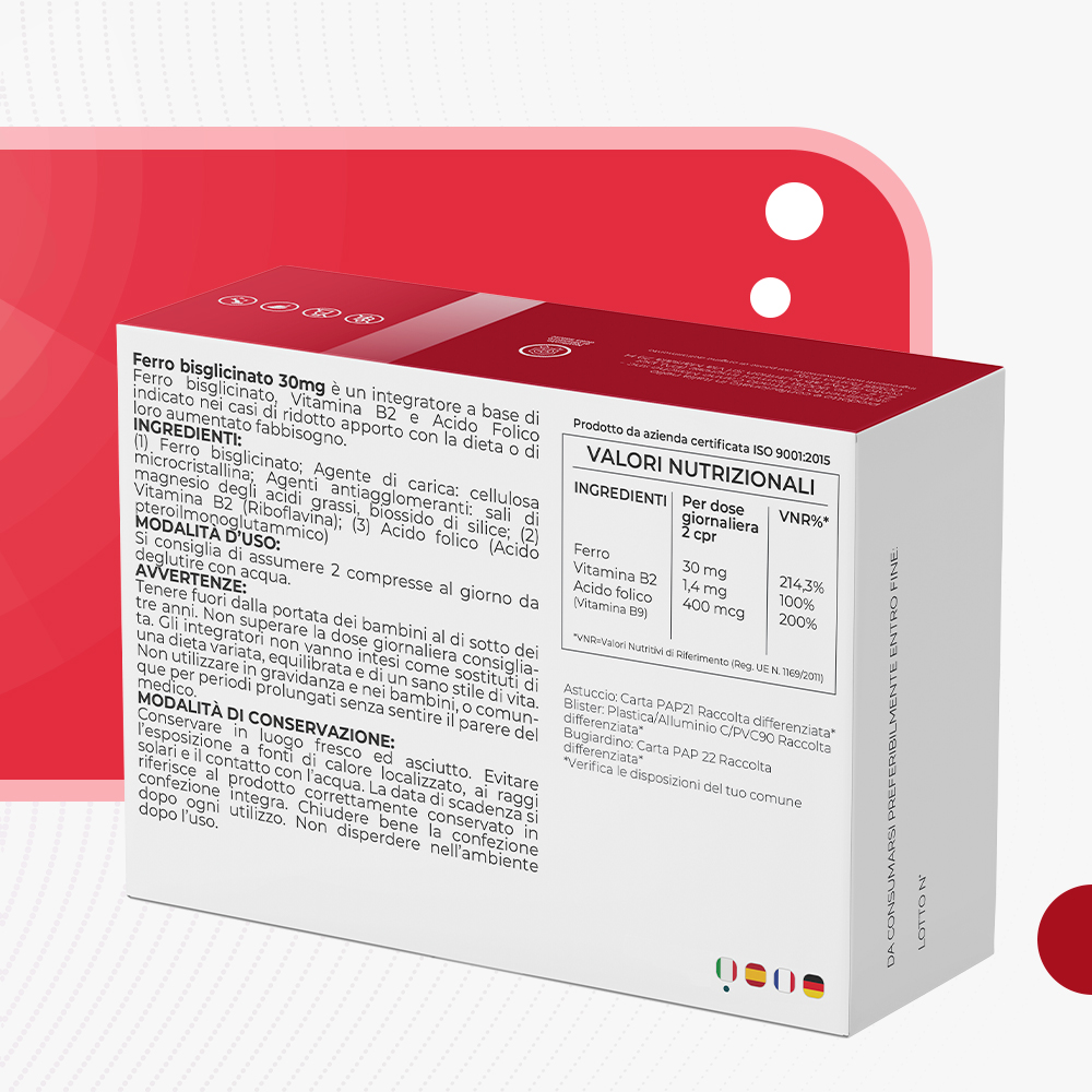 T-Rex Integratori Ferro Bisglicinato 30 Mg 160 Compresse - Integratore A Base Di Ferro