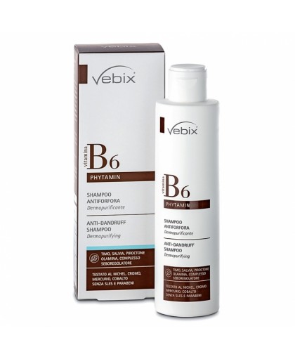 Vebix Phytamin Vitamina B6 Shampoo Antiforfora 200 ml