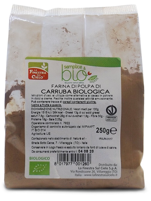 La Finestra Sul Cielo Farina di Polpa di Carruba Bio 250 g