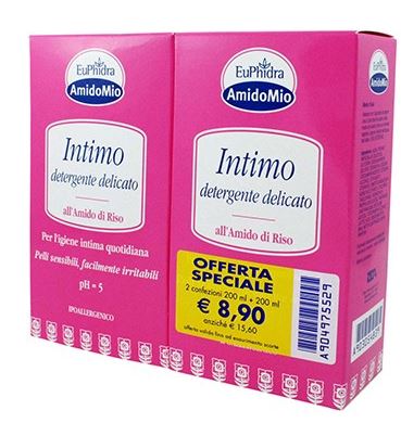 Euphidra AmidoMio Detergente Intimo Schiuma  Delicata Offerta 200 ml + 200 ml