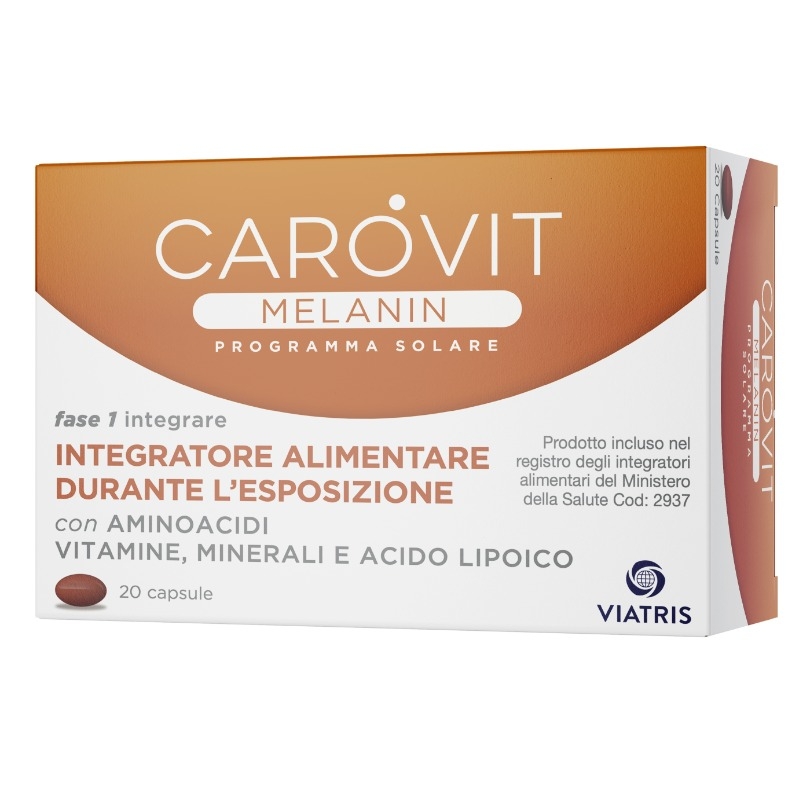 Carovit Melanin Integratore per la Sintesi di Melanina 20 Capsule