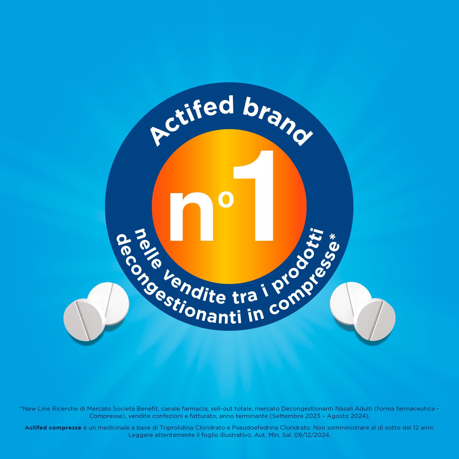 Actifed 2,5 mg 12 Compresse Congestione Nasale e Raffreddore