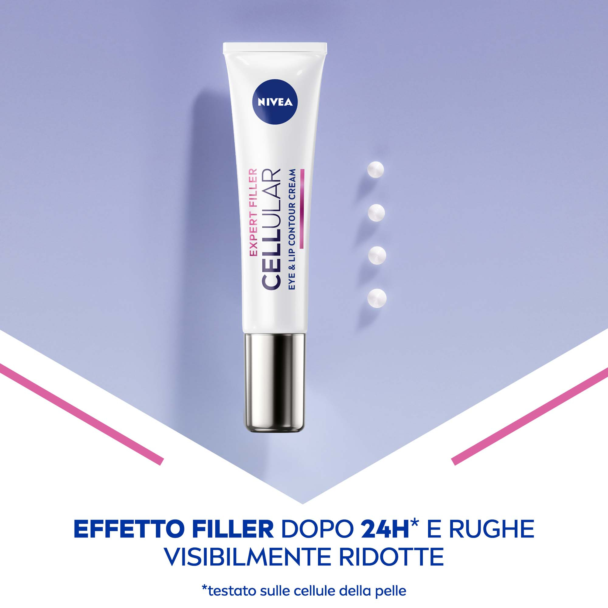 Nivea Cellular Expert Filler Contorno Occhi & Labbra Anti-Età 15 ml, Crema contorno occhi e labbra