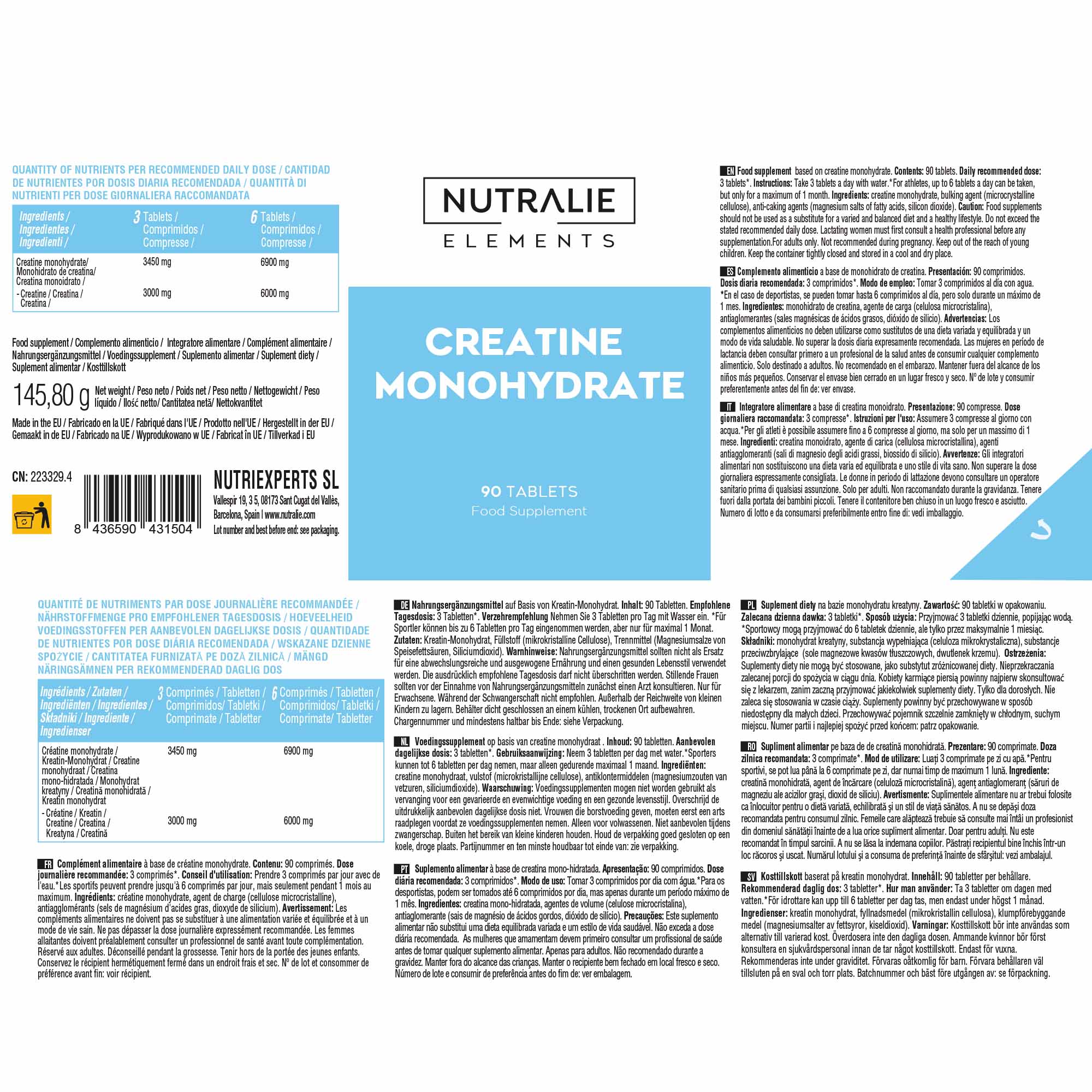 Nutralie Creatina Monoidrata Complex 90 Compresse - Integratore Di Creatina