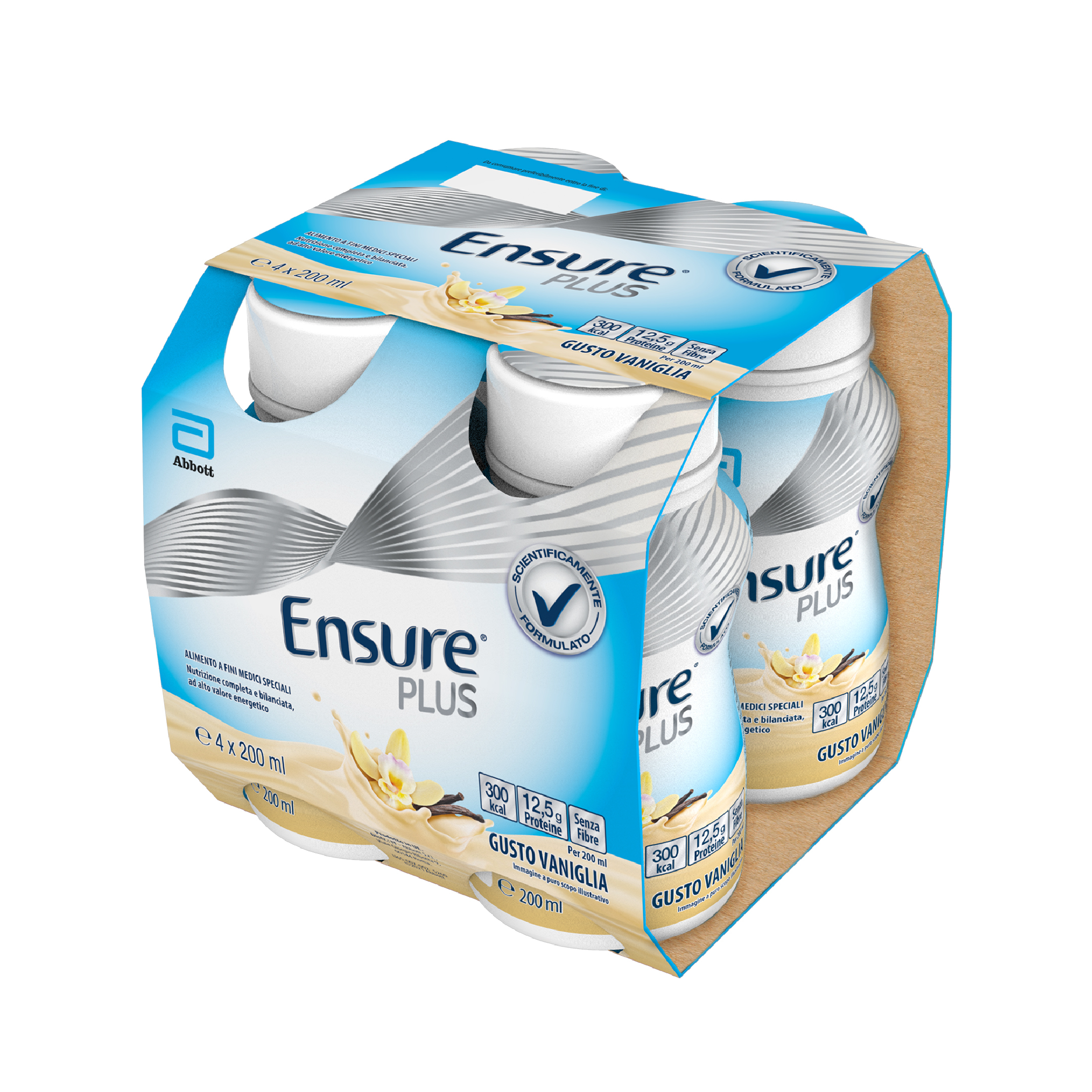 Ensure Plus Alimento a Fini Medici Speciali Ipercalorico Vaniglia 4x200ml