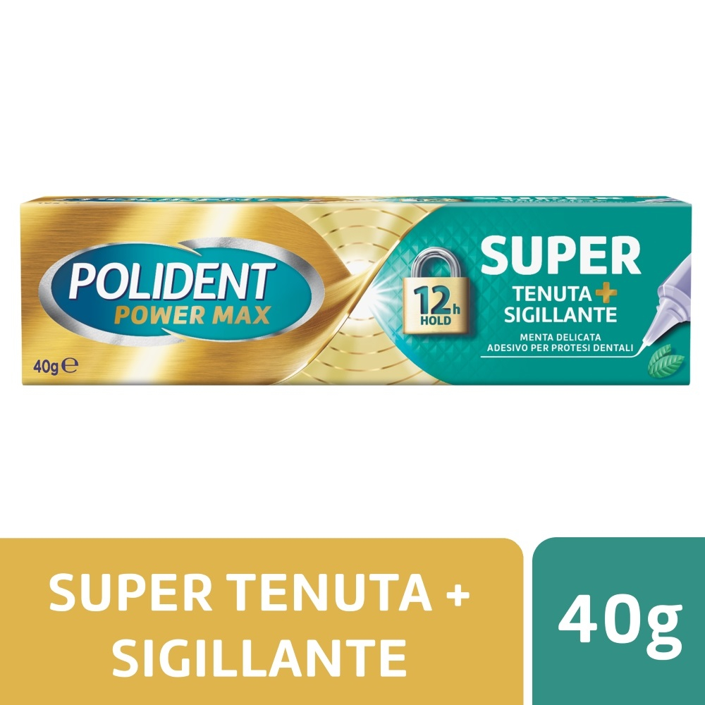 Polident Super Tenuta+Sigillante Sigillante per Protesi Dentale Gusto Menta 40g