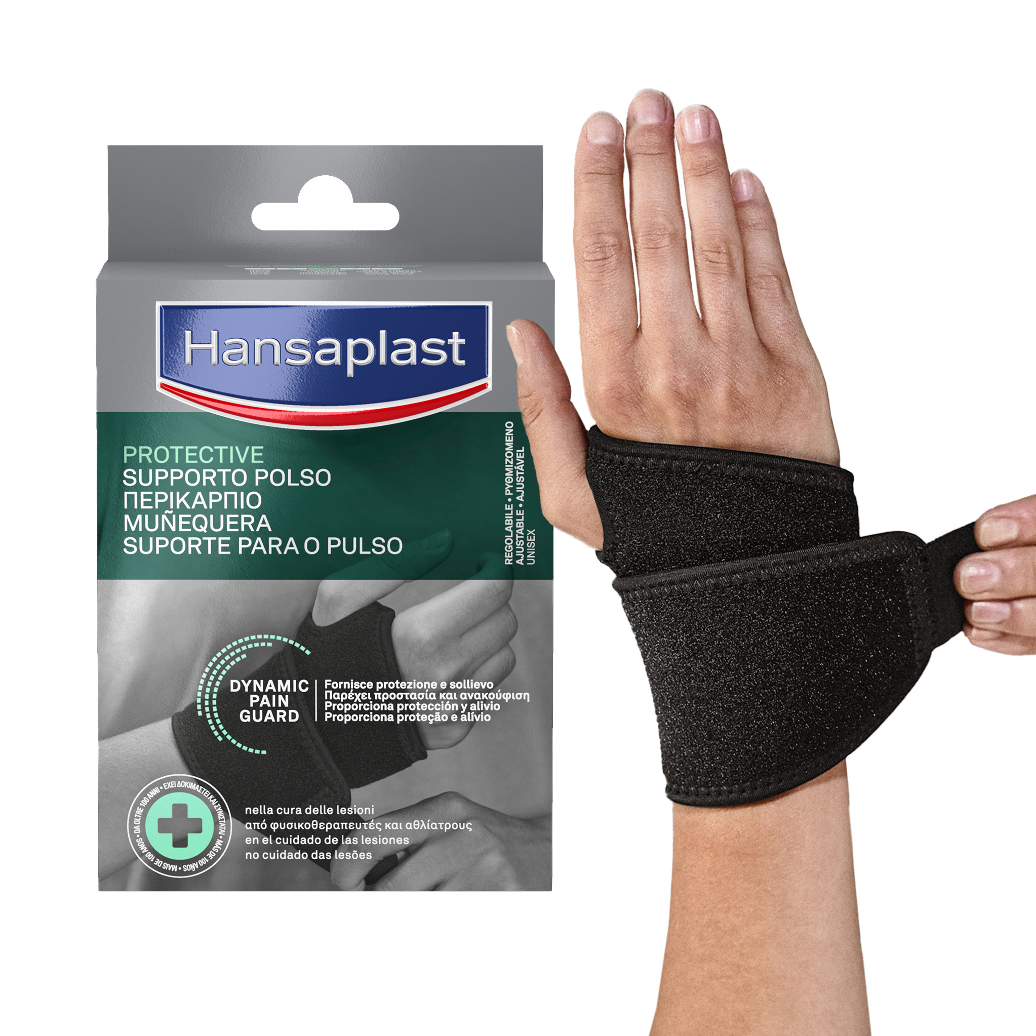 Hansaplast Sport Supporto Polso, Polsiera ortopedica per protezione e sollievo dal dolore, 1 pezzo