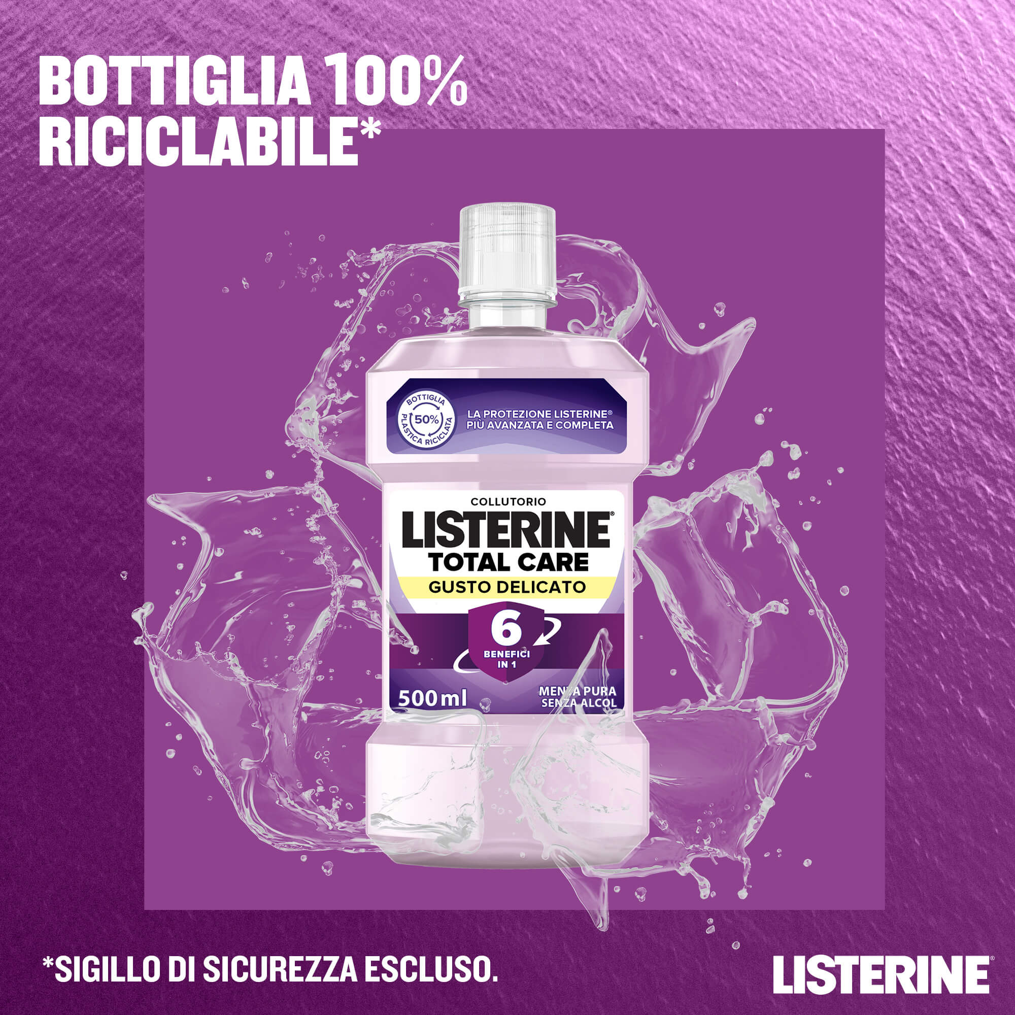 Listerine Total Care Zero Collutorio Senza Alcool 500 ml