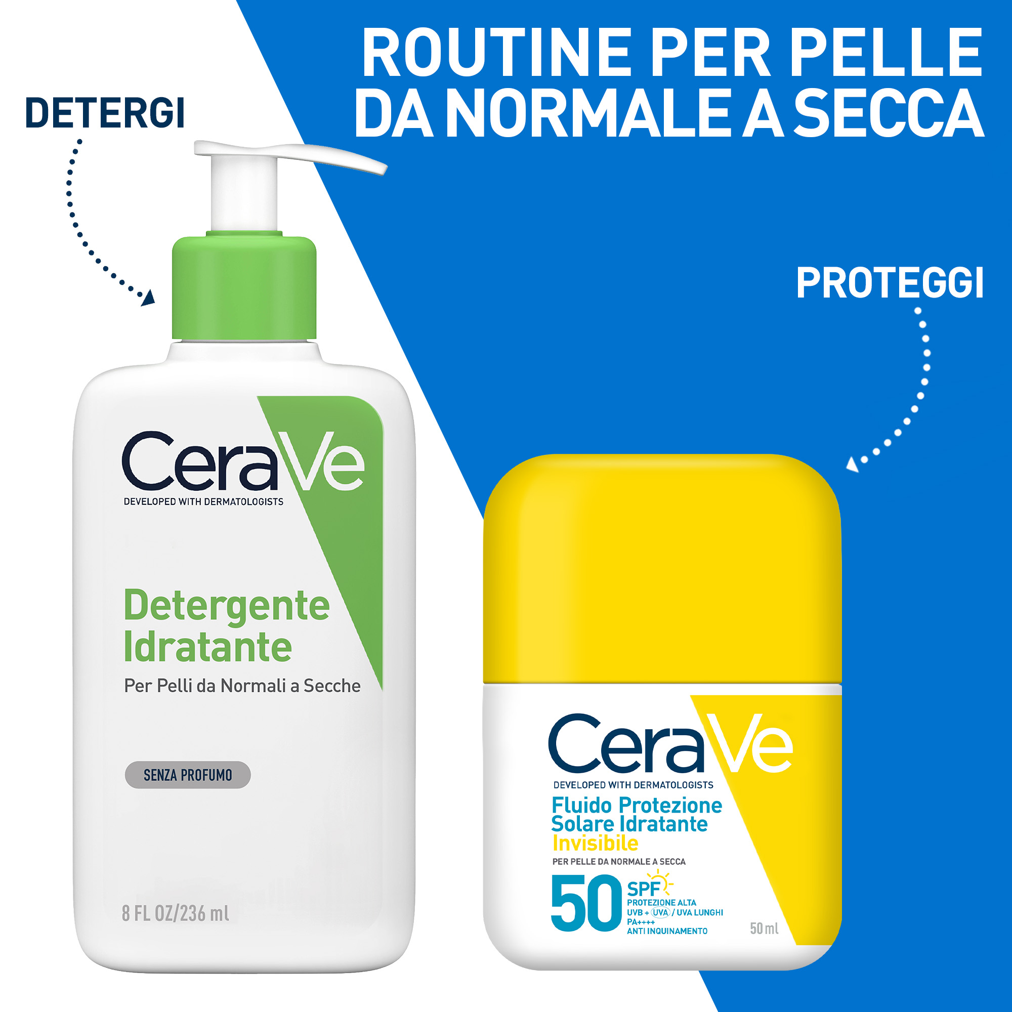 Cerave - Fluido Solare Invisibile SPF50 - Protezione Solare Idratante Viso 50 ml