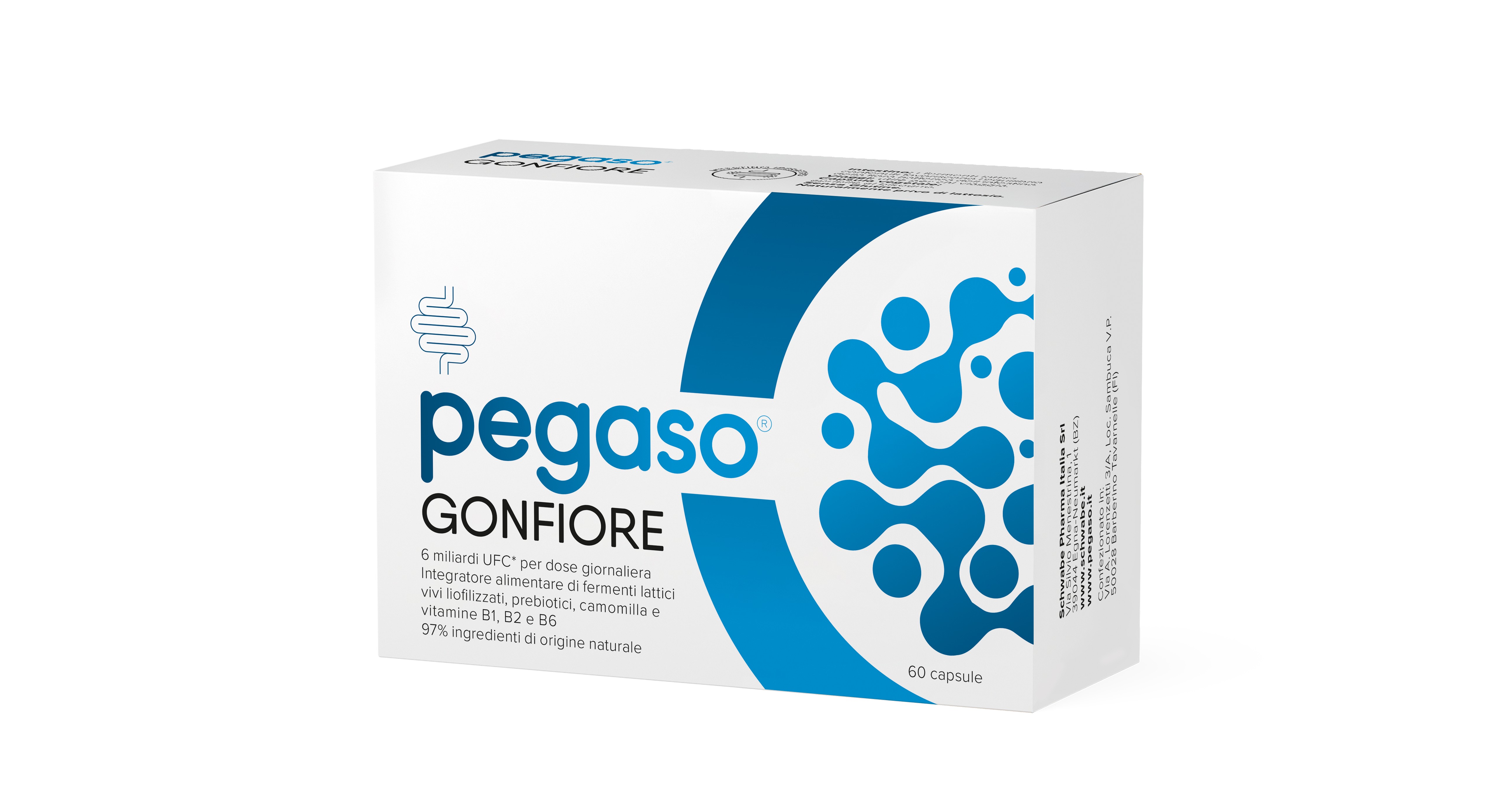 Schwabe Pharma - Pegaso Gonfiore 60 Capsule - Integratore Per Intestino Iperattivo