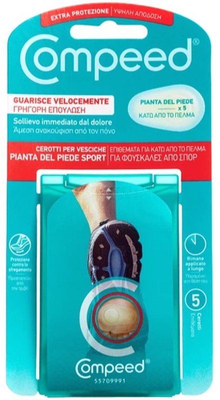 Compeed Vesciche Pianta Piedi, 5 Pezzi - 216 Ml