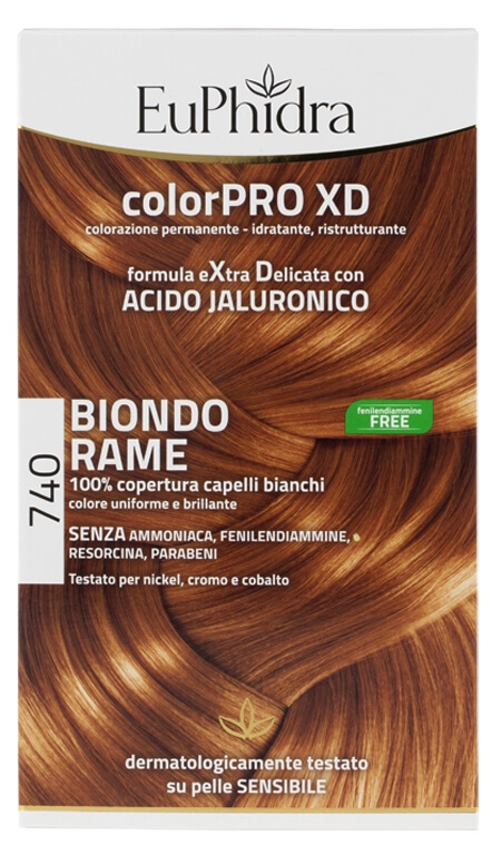Euphidra Colorpro XD Tintura Extra Delicata Colore n°740 Biondo Rame