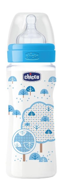 Chicco Biberon Well Being Polipropilene Silicone Boy 330 ml +4m