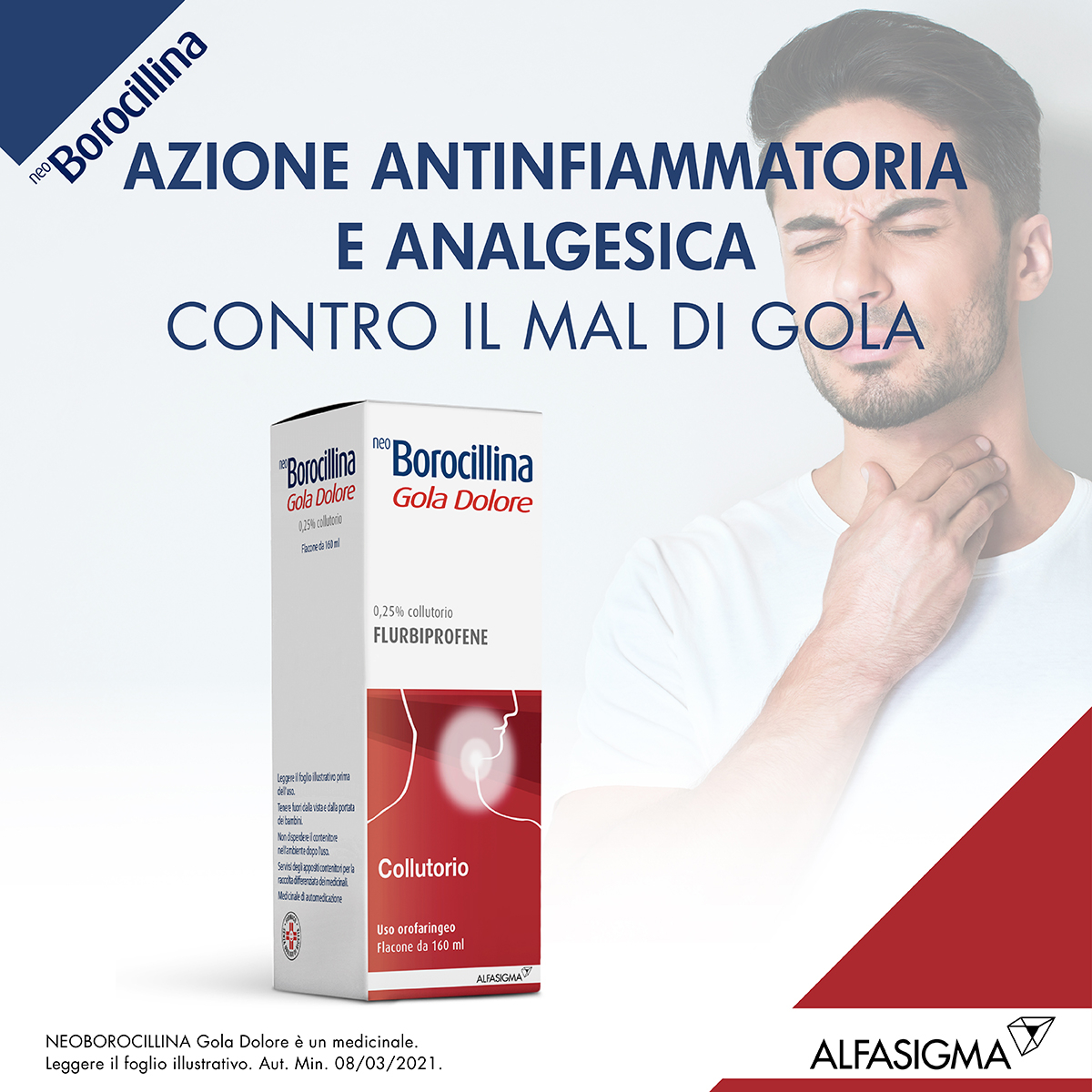 Neoborocillina Gola Dolore Flurbiprofene Collutorio 160 ml