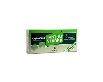 Tantum Verde P Menta 3mg Benzidamina cloridrato 20 Pastiglie