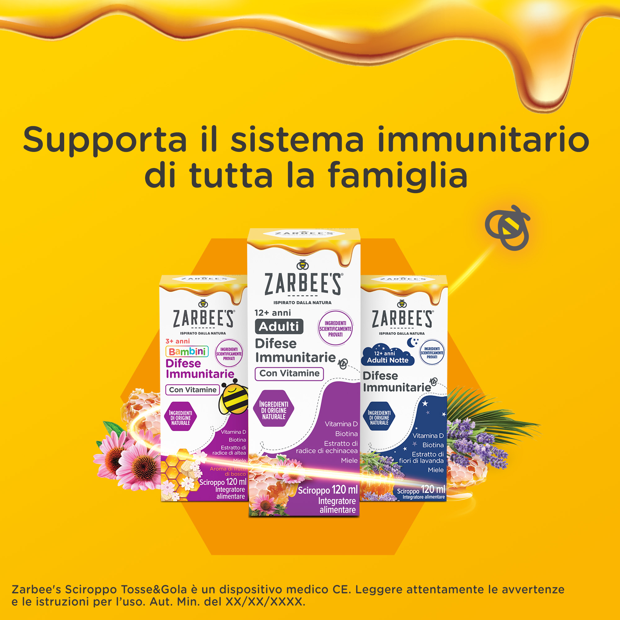 Zarbee's Sciroppo Difese Immunitarie Bambini 120 ml, Integratore alimentare e multivitaminico