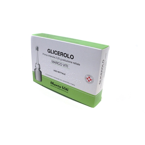 Glicerolo Marco Viti Prima Infanzia 2,25g Soluzione Rettale 6 Contenitori Monodose con Camomilla e Malva