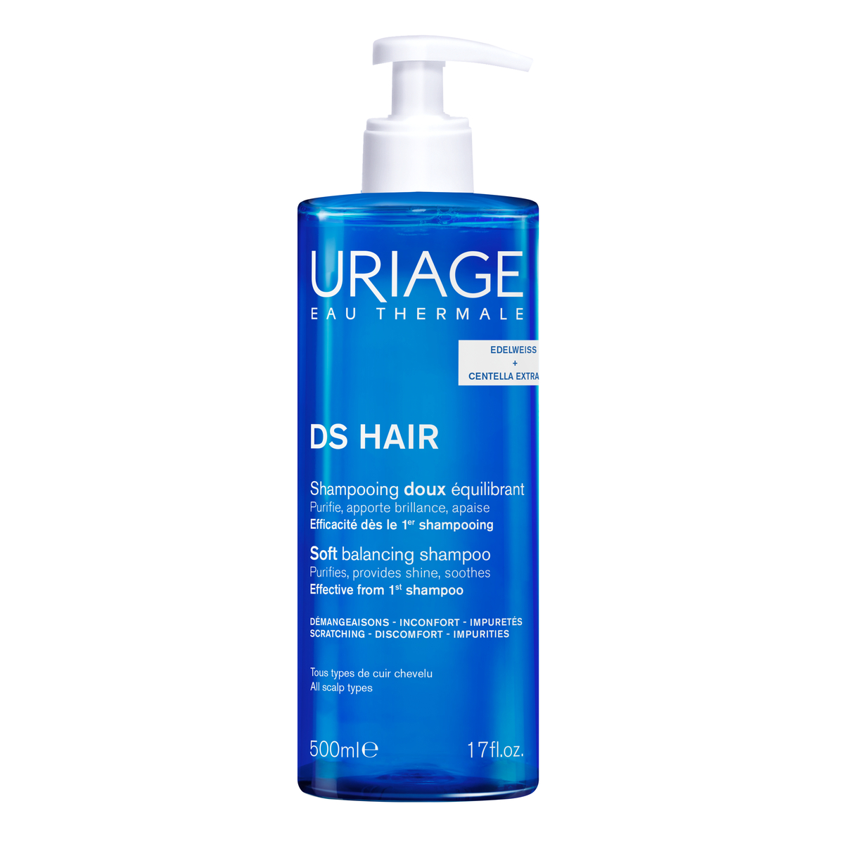 Uriage DS Hair - Shampoo Delicato Riequilibrante Per Tutti I Tipi Di Capelli 500 ml