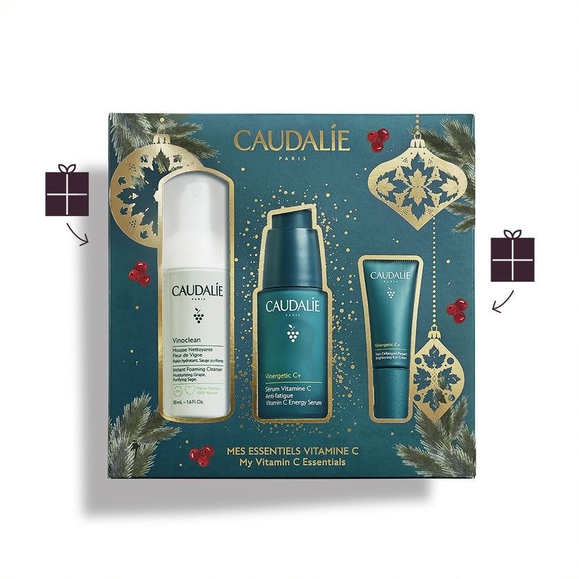 Caudalie Cofanetto Vinergetic Siero Vinergetic C+ 30 mL + Contorno Occhi Vinergetic C+ 5 mL + Schiuma Detergente Fleur de Vigne 50 mL