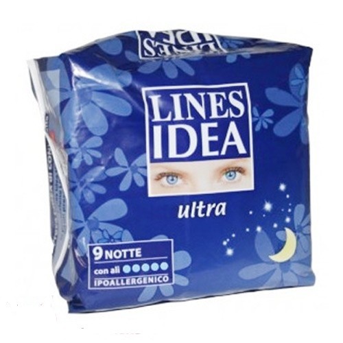 Lines Idea Ultra Notte Assorbenti Con Ali 9 Pezzi