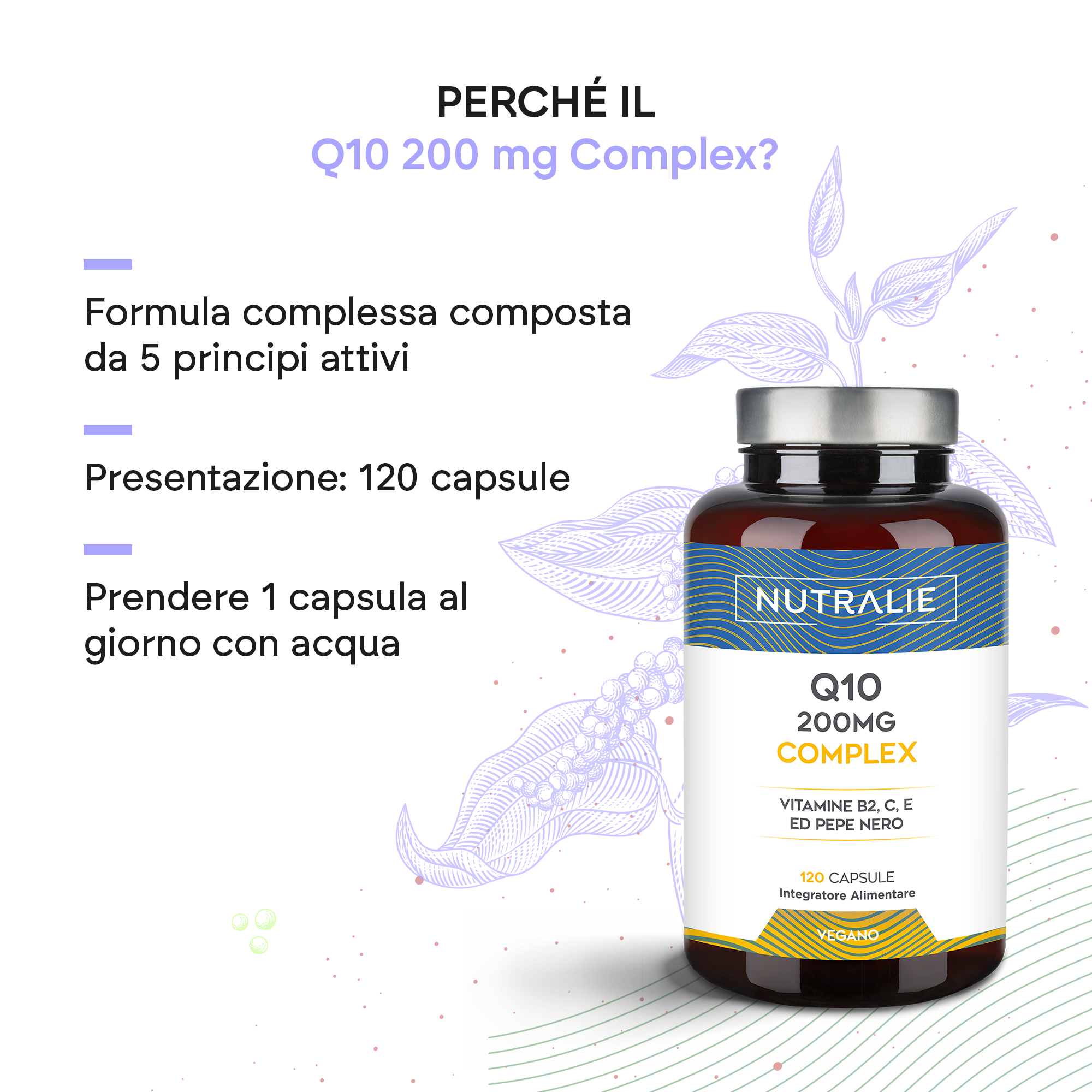 Nutralie Q10 Complex 120 Capsule - Integratore Antiossidante