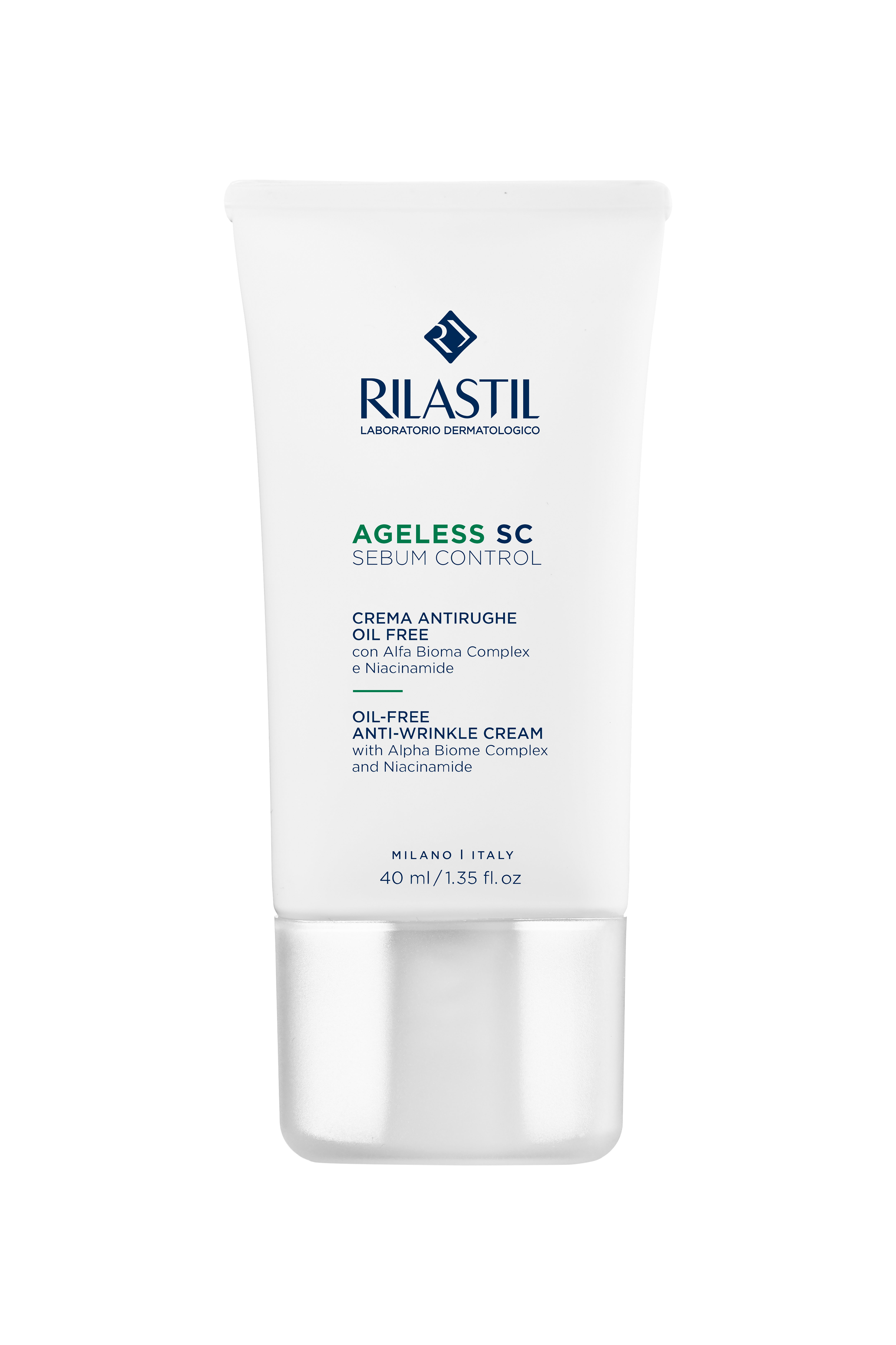 Rilastil Ageless SC Sebum Control - Crema Antirughe Sebonormalizzante Viso 40 ml