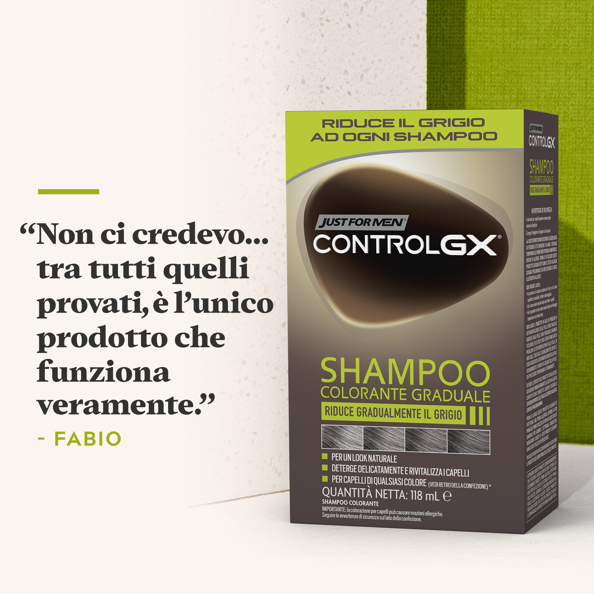 JUST FOR MEN  Control GX Shampoo COLORANTE GRADUALE 118ML