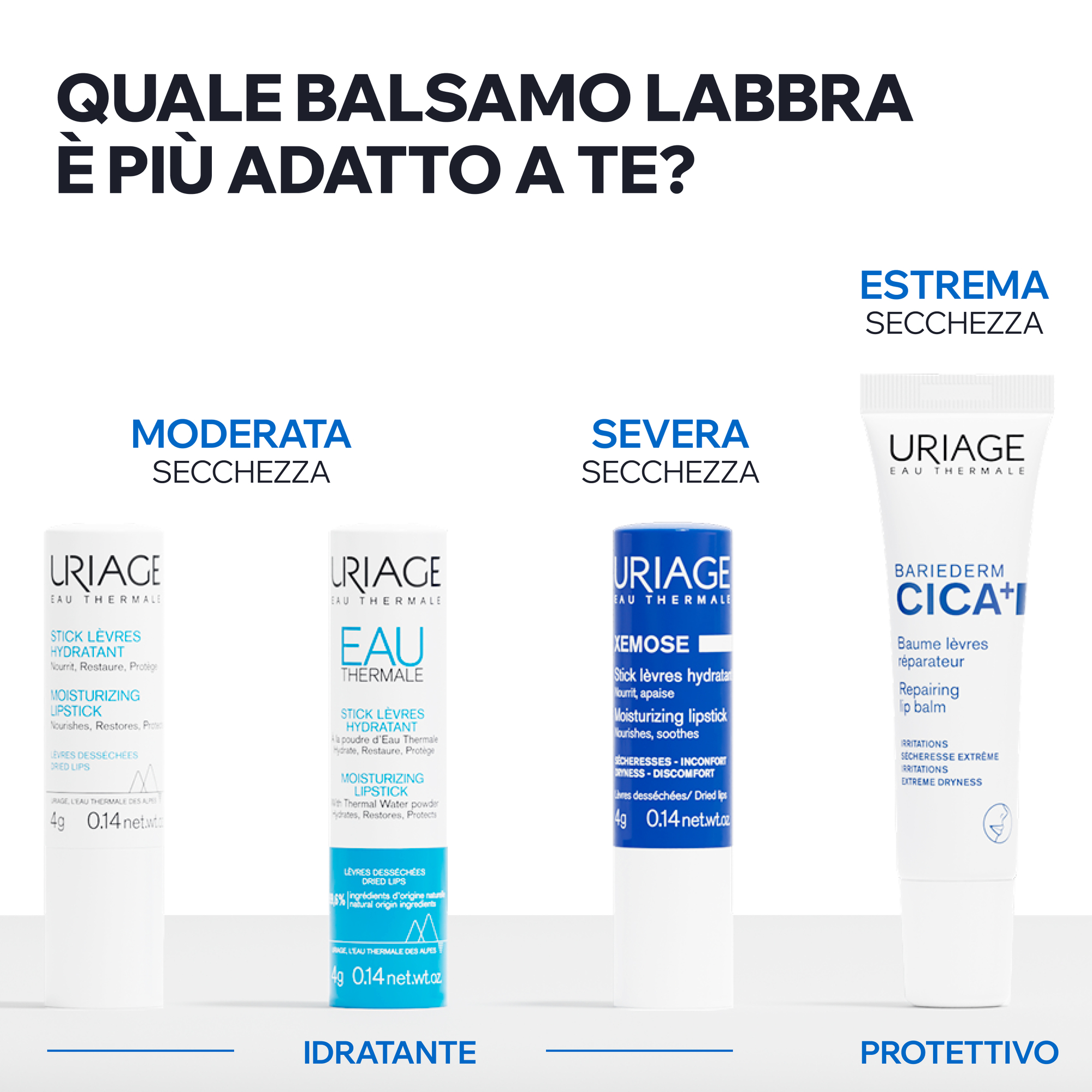 Uriage Bariéderm Cica-Levres - Balsamo Riparatore Protettivo Per Labbra Secche E Screpolate 15 ml