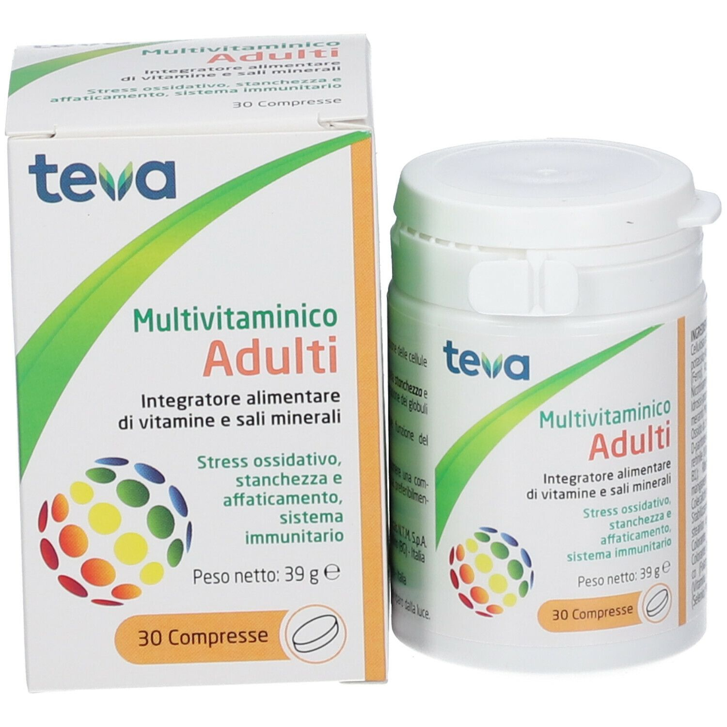 Teva Multivitaminico Adulti Integratore Vitamine e Minerali 30 Compresse