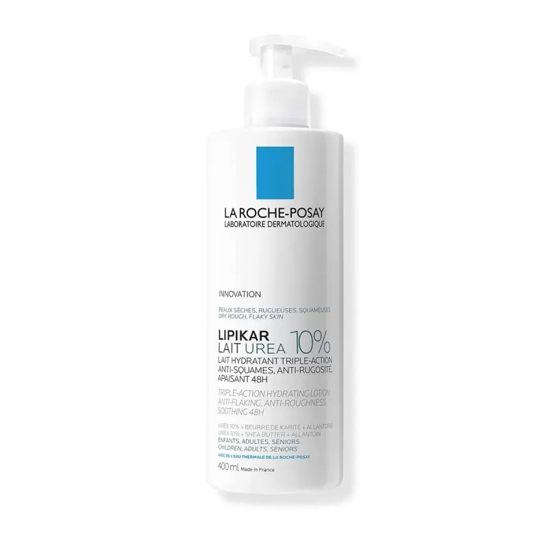 La Roche-Posay Lipikar Latte Urea 10% 400ml. Lozione Idratante per pelle molto secca, ruvida e desquamata.