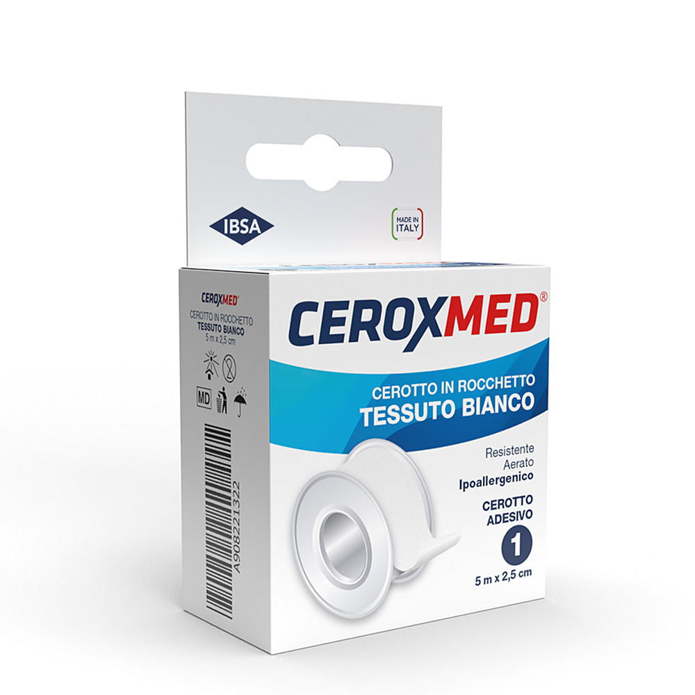 Ceroxmed Cerotto in Rocchetto Colore Bianco m 5x2,5 cm
