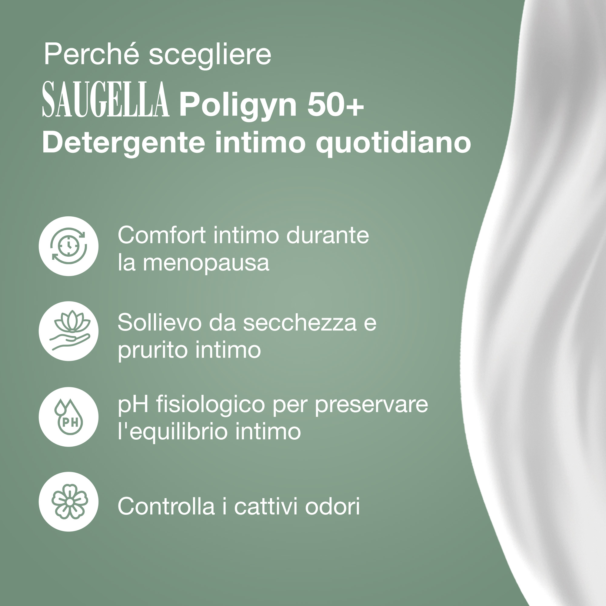 Saugella Poligyn 50+ - Detergente Intimo Lenitivo Ed Emolliente A pH Fisiologico 250 ml