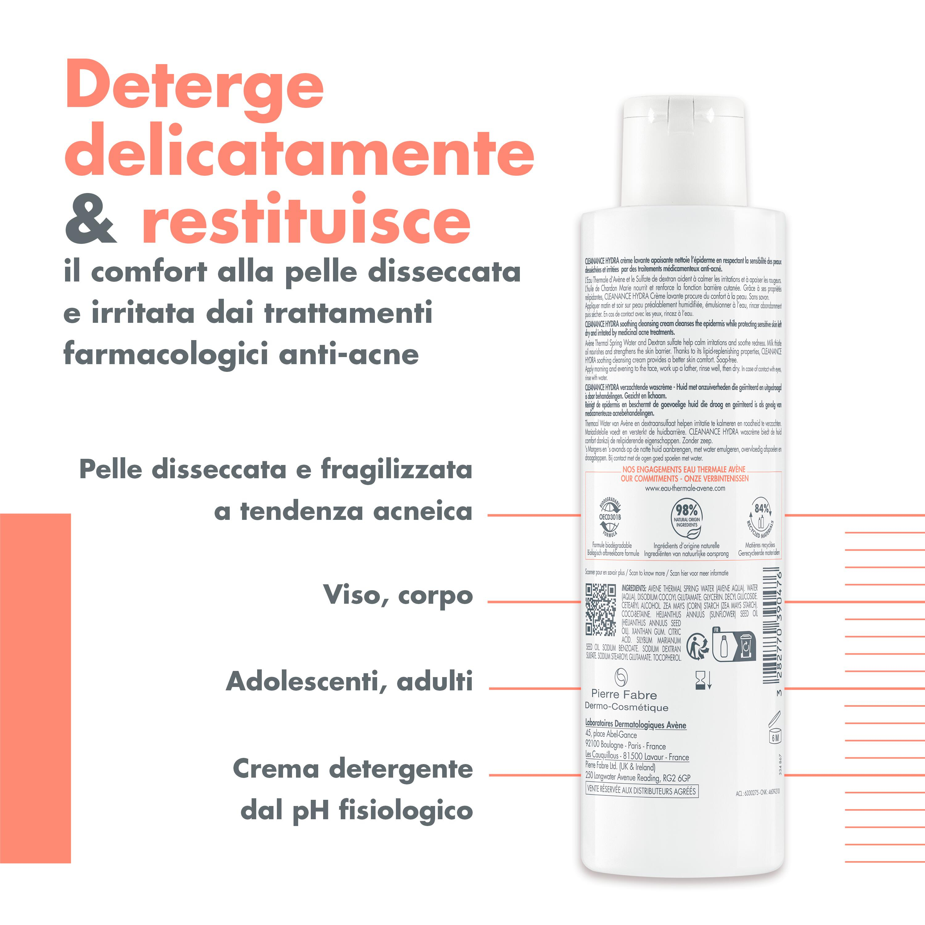 Eau Thermale Avène Cleanance HYDRA Crema Detergente Lenitiva 200 ml