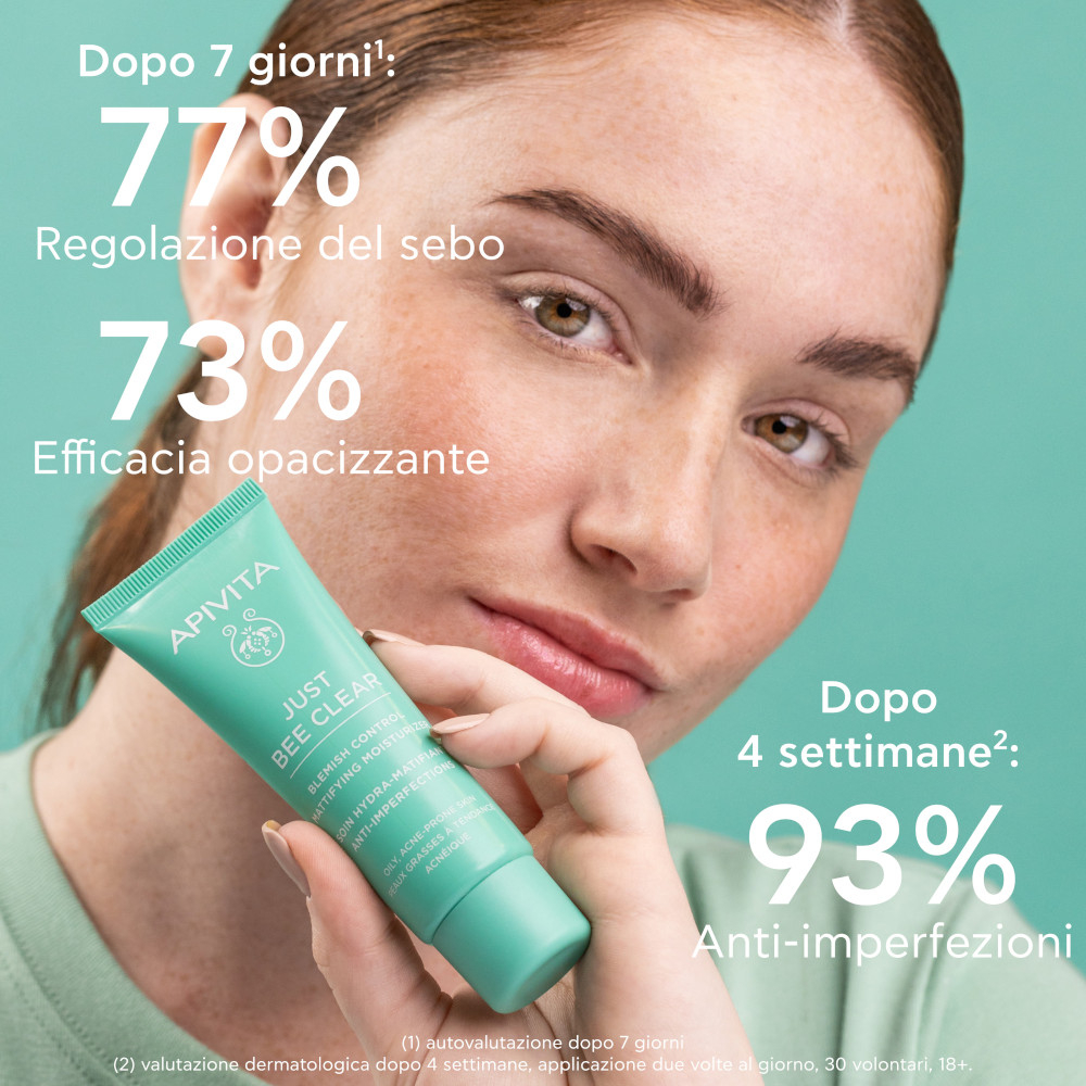 Apivita Just Bee Clear Crema Idratante Opacizzante Anti-Imperfezioni 