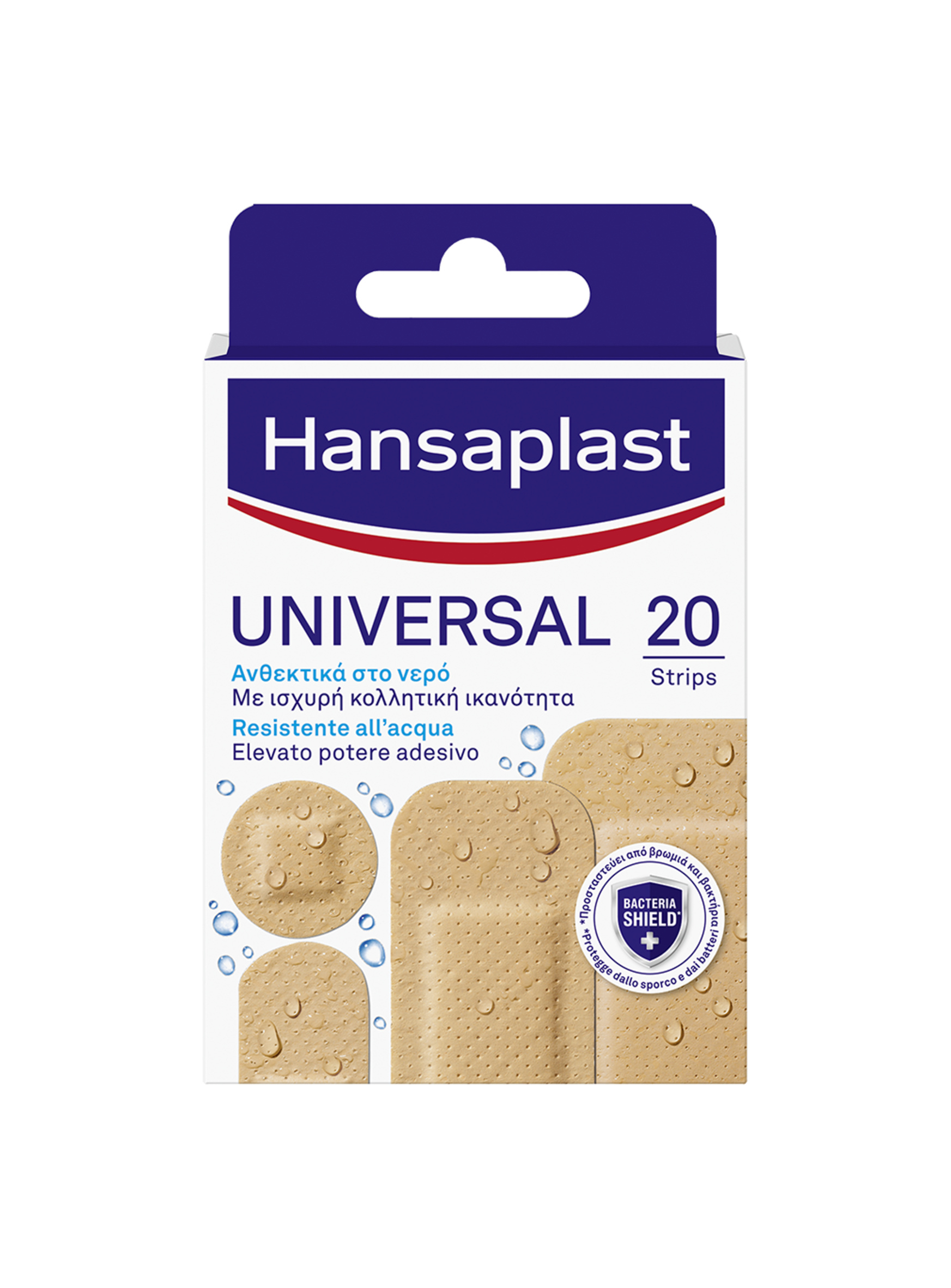 Hansaplast Cerotti Universal, Impermeabili e traspiranti per tutte le ferite, 20 pezzi in 4 formati