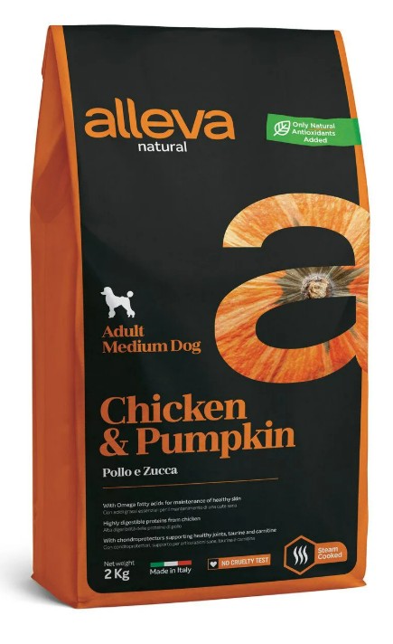 ALLEVA NATURAL DOG ADULT CHICKEN AND PUMPKIN MEDIUM KG 2 - P00207