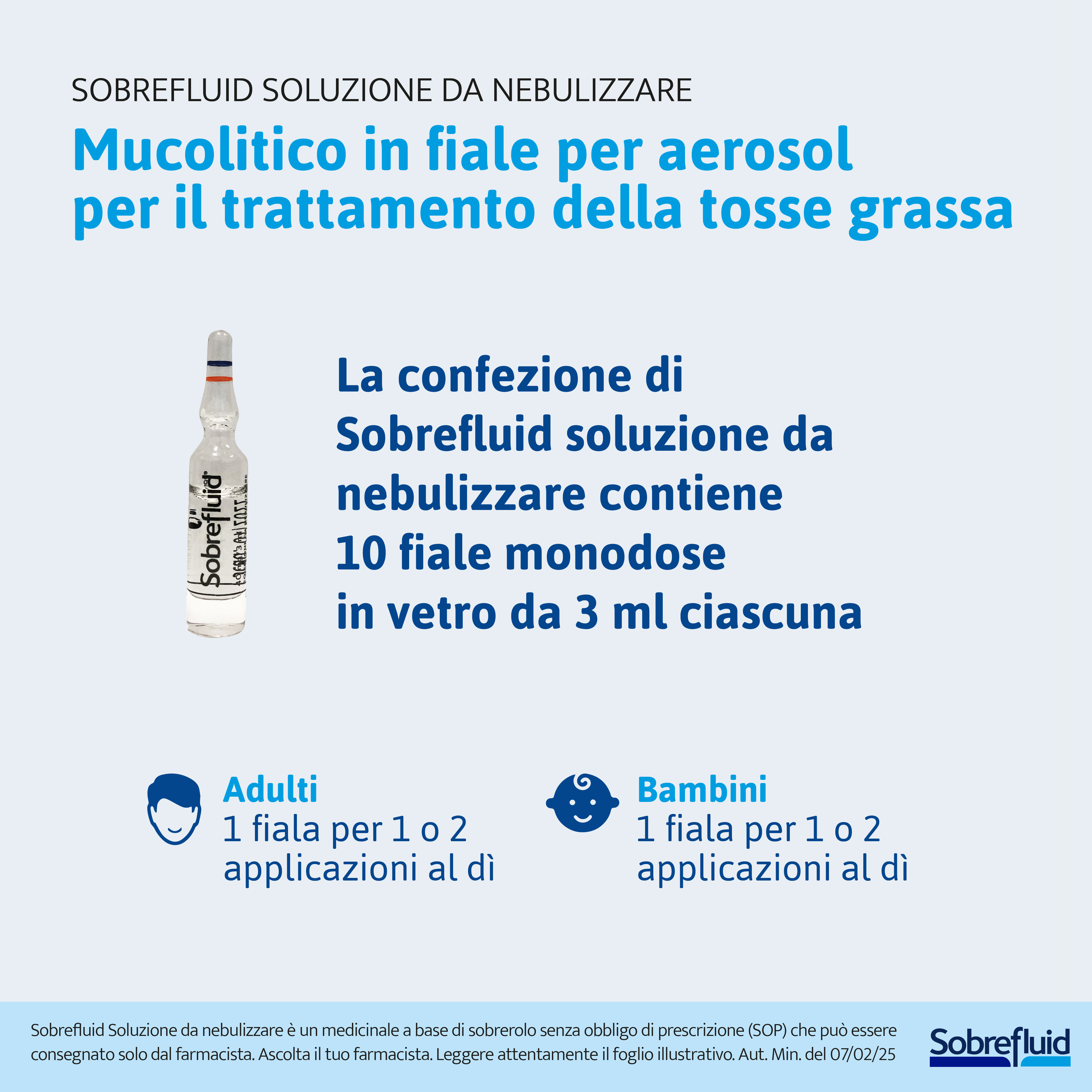 SOBREFLUID SOLUZIONE DA NEBULIZZARE PER AEROSOL 10 FIALE 40 MG/3 ML