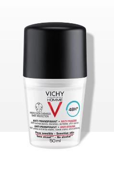 Vichy Homme Deodorante Anti-Traspirante Anti-Macchie 48h Pelle Sensibile 50 mL