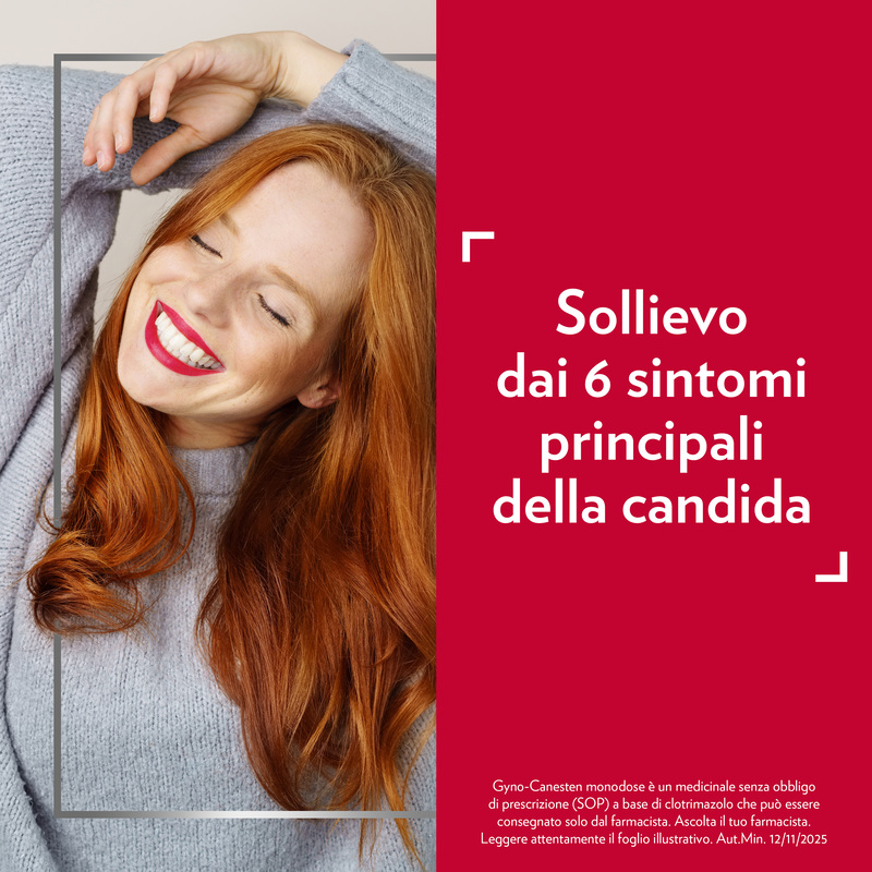 Gyno-Canesten Monodose, Per Sintomi e Cause della Candida, con 500 mg di Clotrimazolo, 1 Capsula molle Vaginale + Applicatore