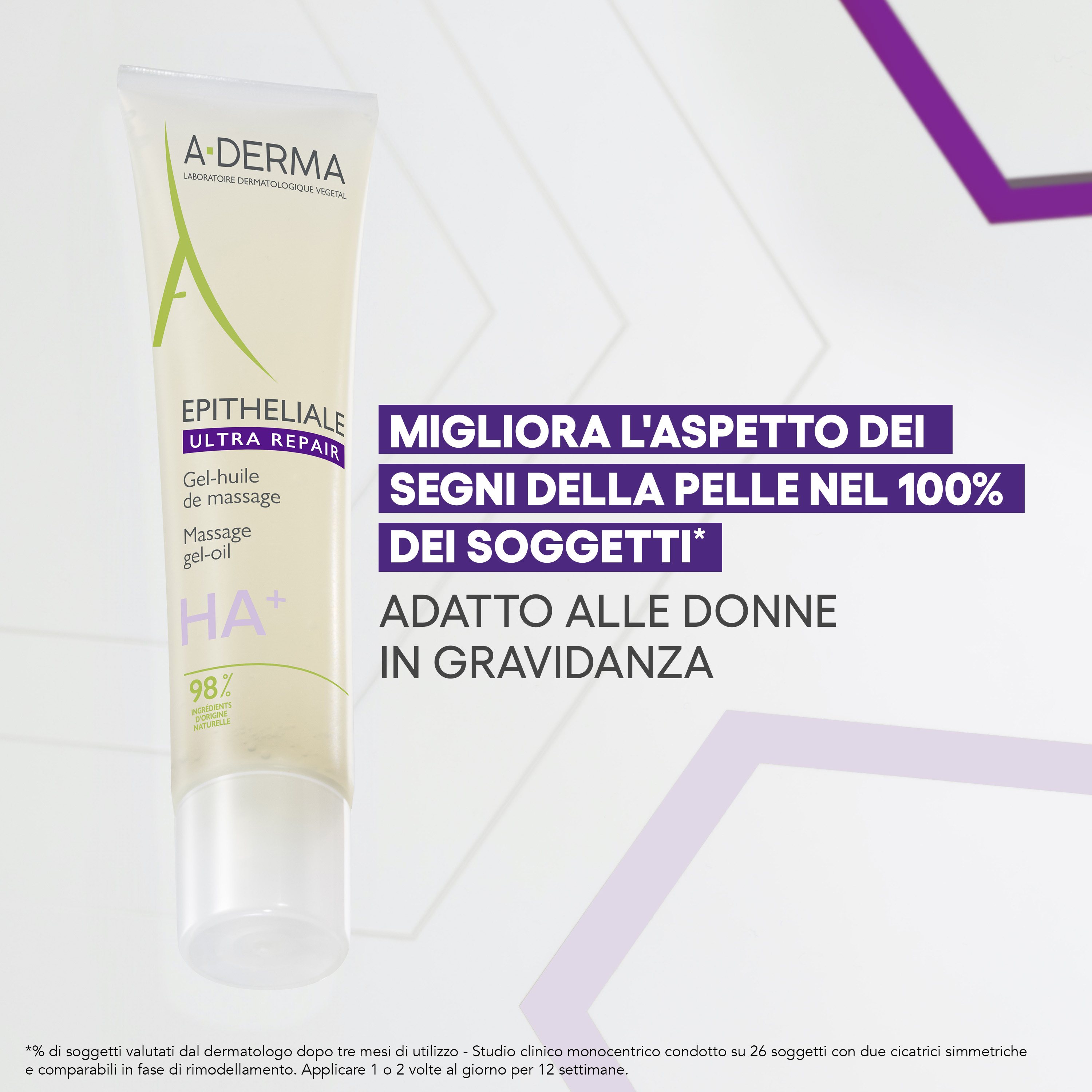 A-Derma Epitheliale Ultra Repair Gel-olio da massaggio, cicatrici e smagliature, 40ml