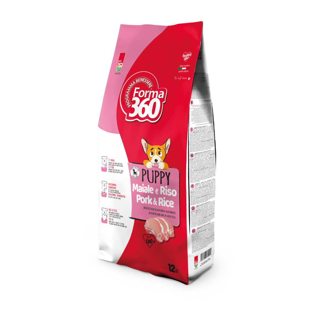 PET360 FORMA CANE PUPPY MAIALE RISO 12KG