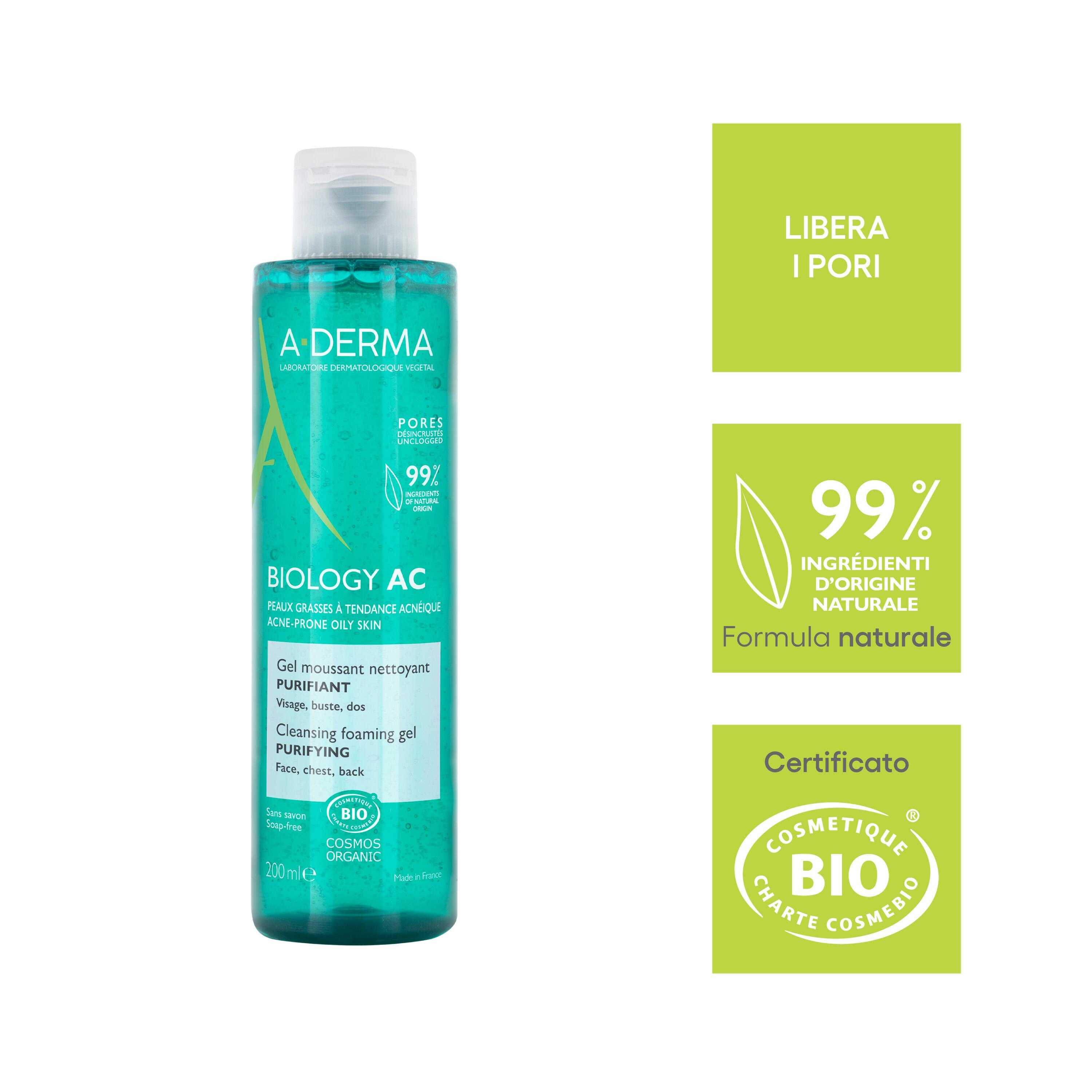 A-Derma - Biology AC Gel Detergente Per Pelle Grassa A Tendenza Acneica 200 ml