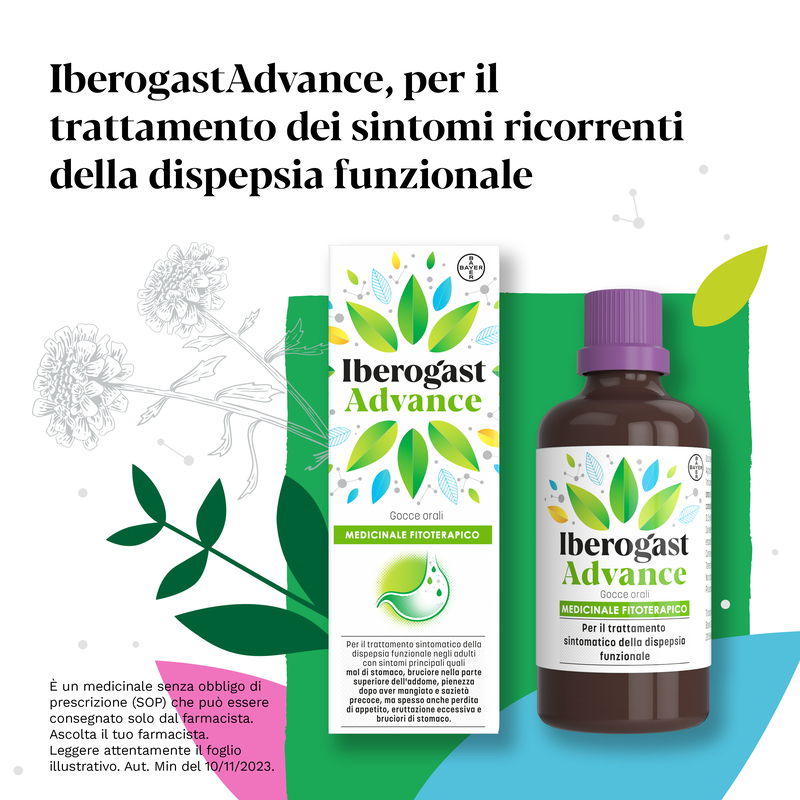 Iberogast Advance Medicinale Fitoterapico Per Il Trattamento Della Dispepsia Funzionale e Disturbi Gastrointestinali come Mal Di Stomaco, Gocce Orali, 50 ml