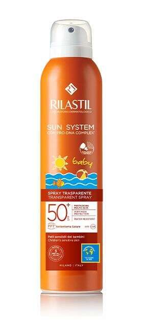 Rilastil Sun System Baby Spray Solare Trasparente SPF 50+ Protezione Bambini 200 ml