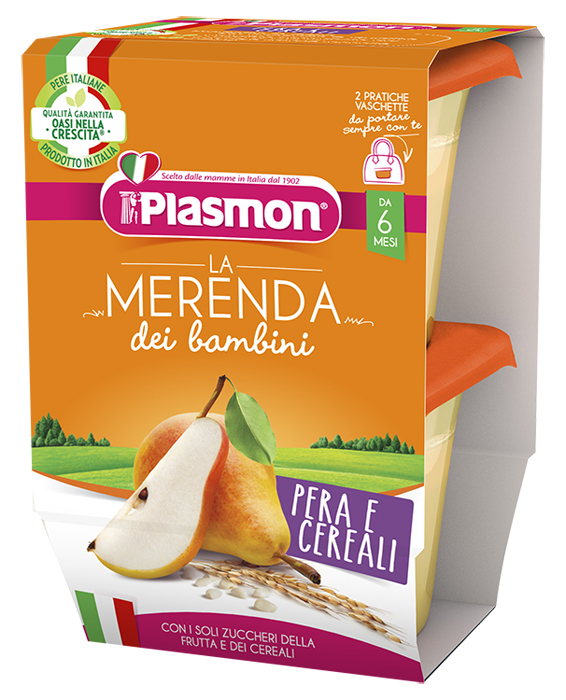 Plasmon La Merenda Dei Bambini Sapori Di Natura Pera Cereali Asettico 2 X 120 G