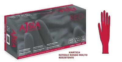 GUANTI NITRILE AJSIA  XL 50 PEZZI HIGH RISK ROSSI - Alta Resistenza